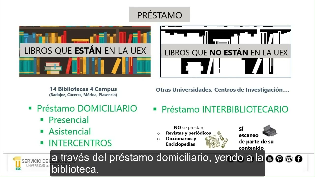 SERVICIO DE PRÉSTAMO. BIBLIOTECA UEx